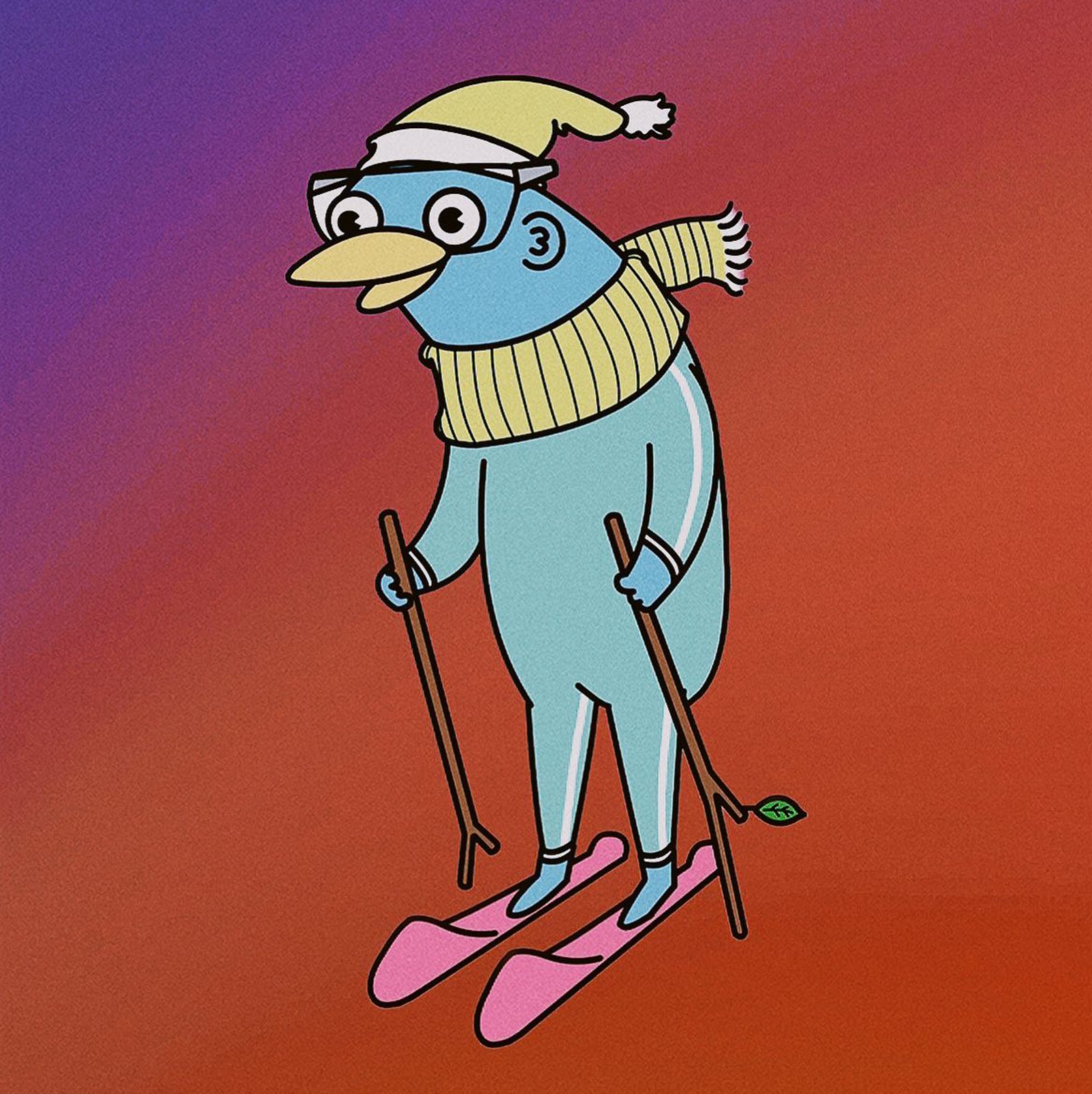 Skiing Bird